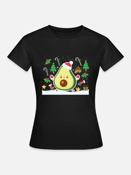 Avocado Weihnachten - Frauen T-Shirt - Schwarz