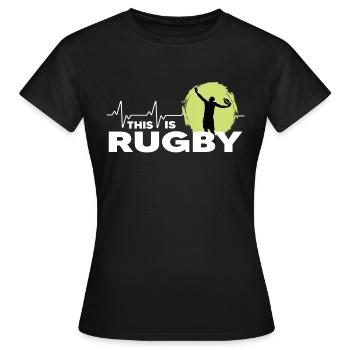 rugby joueurs de rugby saison de rugby c’est le rugby - T-shirt Femme - noir - Devant - AI Model Female 172 dark (172cm)