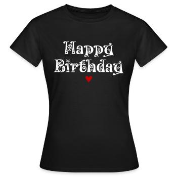 Anniversaire, Joyeux anniversaire, Félicitations, Voeux - T-shirt Femme - noir - Devant - AI Model Female 172 dark (172cm)