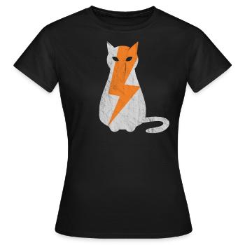 Coup de foudre de chat - T-shirt Femme - noir - Devant - AI Model Female 172 dark (172cm)
