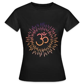 Symbole bouddhiste Om Yoga Méditation Don - T-shirt Femme - noir - Devant - AI Model Female 172 dark (172cm)