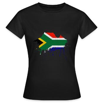 Cap Skyline Afrique du Sud drapeau drapeau Cape Town - T-shirt Femme - noir - Devant - AI Model Female 172 dark (172cm)