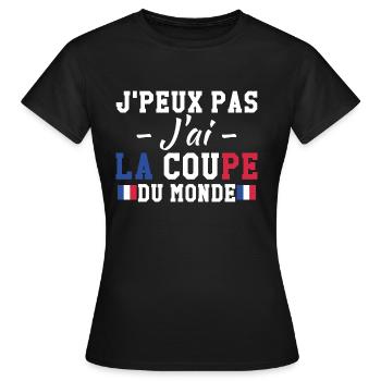 J'peux pas j'ai la coupe du monde - T-shirt Femme - noir - Devant - AI Model Female 172 dark (172cm)