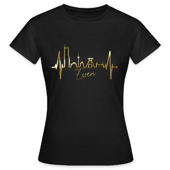 Essen Skyline Herzschlag Ruhrpott Fan Herz Essener - T-shirt Femme - noir - Devant - AI Model Female 172 dark (172cm)
