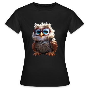 Hibou effraie cadeau hibou hibou hibou hibou hiboux mignons - T-shirt Femme - noir - Devant - AI Model Female 172 dark (172cm)