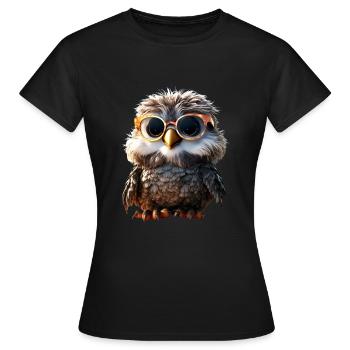 Hibou effraie cadeau hibou hibou hibou hibou hiboux mignons - T-shirt Femme - noir - Devant - AI Model Female 172 dark (172cm)
