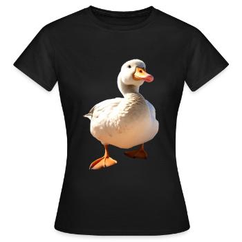 Oie, Oie, Poussin, Oie mignonne, Canard, Petites Oies - T-shirt Femme - noir - Devant - AI Model Female 172 dark (172cm)