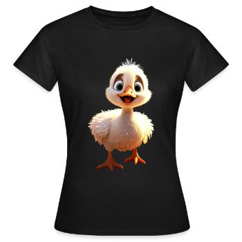 Oie, Oie, Poussin, Oie mignonne, Canard, Petites Oies - T-shirt Femme - noir - Devant - AI Model Female 172 dark (172cm)