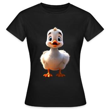 Oie, Oie, Poussin, Oie mignonne, Canard, Petites Oies - T-shirt Femme - noir - Devant - AI Model Female 172 dark (172cm)