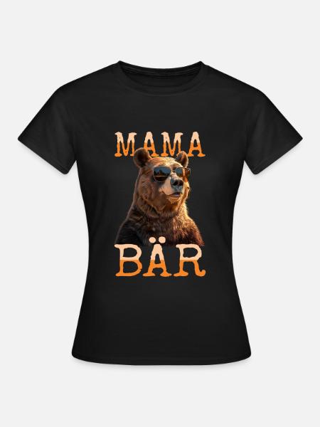 Mama Bär Bären Mutter Bärin Muttertag Grizzly Mama - Frauen T-Shirt - Schwarz