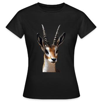 Antelope, Kudu, Gazelle, Africa, Serengeti, Antelope - Women's T-Shirt - black - Front - AI Model Female 172 dark (172cm)