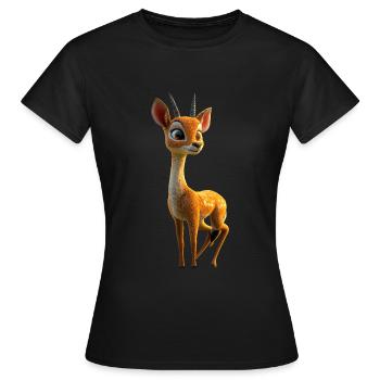 Antilope, Koudou, Gazelle, Afrique, Serengeti, Antilope - T-shirt Femme - noir - Devant - AI Model Female 172 dark (172cm)