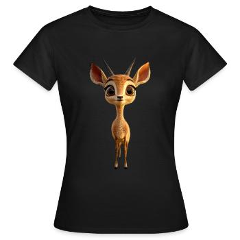 Antilope, Koudou, Gazelle, Afrique, Serengeti, Antilope - T-shirt Femme - noir - Devant - AI Model Female 172 dark (172cm)