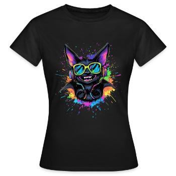 Fledermaus Flughund Vampir Bat Süße Fledemäuse - Frauen T-Shirt - Schwarz - Vorne - AI Model Female 172 dark (172cm)