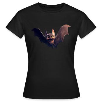 Fledermaus Flughund Vampir Bat Süße Fledemäuse - Frauen T-Shirt - Schwarz - Vorne - AI Model Female 172 dark (172cm)