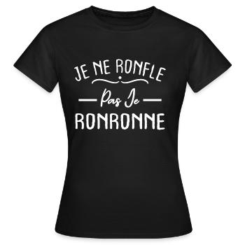 Je ne ronfle pas je ronronne - T-shirt Femme - noir - Devant - AI Model Female 172 dark (172cm)