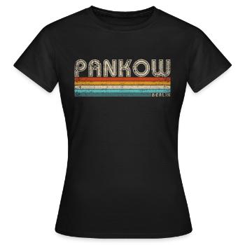 Pankow Berlin Hauptstadt Bezirk Kiez Retro 80er - Frauen T-Shirt - Schwarz - Vorne - AI Model Female 172 dark (172cm)