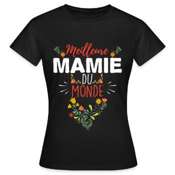 Mamie, cadeau drôle grand-mère. Citation mamie - T-shirt Femme - noir - Devant - AI Model Female 172 dark (172cm)
