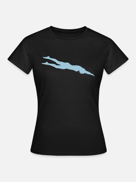 Schwimmerin, Schwimmen - Frauen T-Shirt - Schwarz
