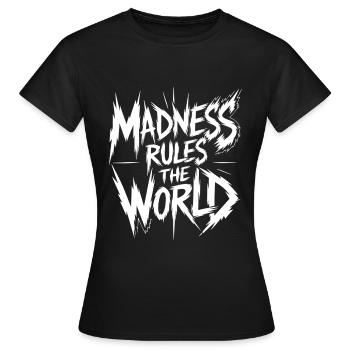 La folie règne sur le monde - T-shirt Femme - noir - Devant - AI Model Female 172 dark (172cm)