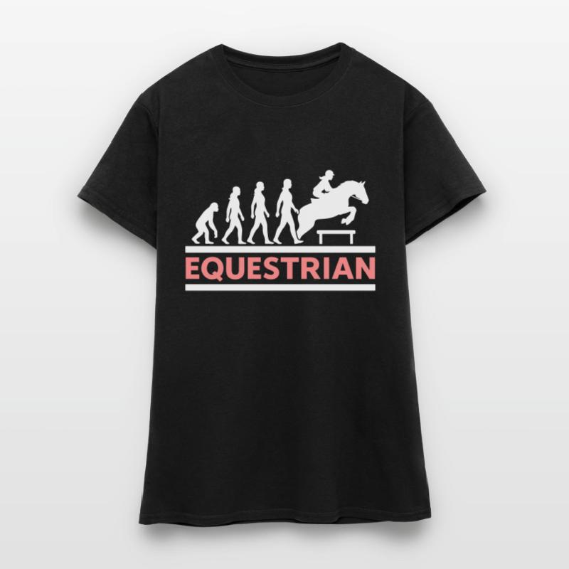 Equestrian Evolution Reiterin Geschenk Cool Frauen T-Shirt