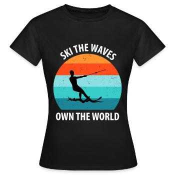 Ski nautique, ski nautique, skieurs nautiques - T-shirt Femme - noir - Devant - AI Model Female 172 dark (172cm)
