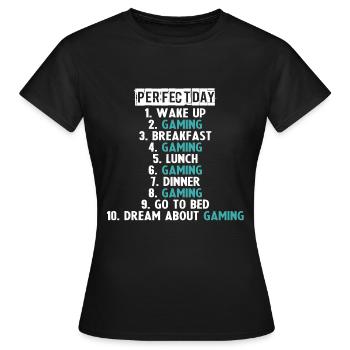 Das ideale Spiel, um das Spiel auf dem PC zu spielen. - Frauen T-Shirt - Schwarz - Vorne - AI Model Female 172 dark (172cm)