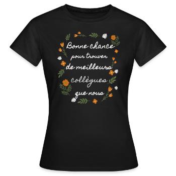 Cadeau départ collègue femme - T-shirt Femme - noir - Devant - AI Model Female 172 dark (172cm)