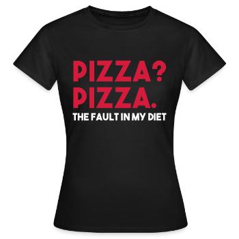 PIZZA? PIZZA. La faille dans mon régime - T-shirt Femme - noir - Devant - AI Model Female 172 dark (172cm)