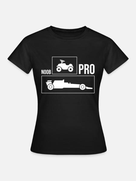 Rennauto Noob Pro - Frauen T-Shirt - Schwarz
