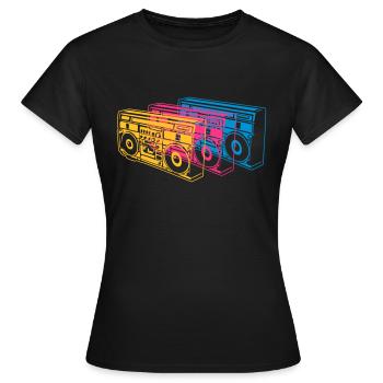radio portable - T-shirt Femme - noir - Devant - AI Model Female 172 dark (172cm)