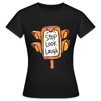 Illustration amusante de feux de circulation - T-shirt Femme - noir - Devant - AI Model Female 172 dark (172cm)
