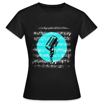 Microphone - Women's T-Shirt - black - Front - AI Model Female 172 dark (172cm)