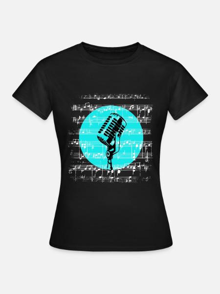Mikrofon - Frauen T-Shirt - Schwarz