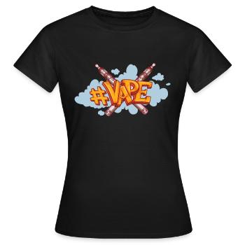 Vaper avec de la fumée - T-shirt Femme - noir - Devant - AI Model Female 172 dark (172cm)