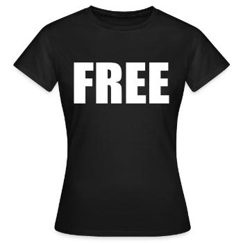 Free - Women's T-Shirt - black - Front - AI Model Female 172 dark (172cm)