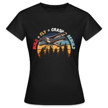 Maquettiste Modèle D’avion RC Bâche Flying Fun - T-shirt Femme - noir - Devant - AI Model Female 172 dark (172cm)