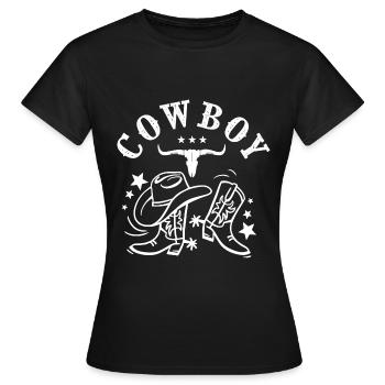 Cowboy country music dance country couple - T-shirt Femme - noir - Devant - AI Model Female 172 dark (172cm)