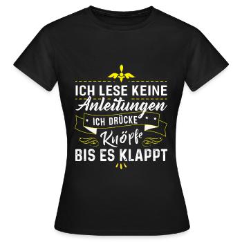 I don't read instructions - Women's T-Shirt - black - Front - AI Model Female 172 dark (172cm)
