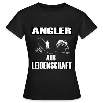 Angeln - Frauen T-Shirt - Schwarz - Vorne - AI Model Female 172 dark (172cm)