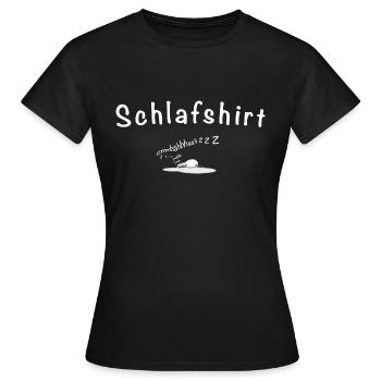 Schlafshirt für Langschläfer - Frauen T-Shirt - Schwarz - Vorne - AI Model Female 172 dark (172cm)