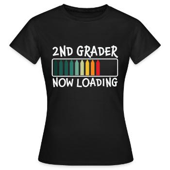 2nd grader now loading 2ème classe Chemise - T-shirt Femme - noir - Devant - AI Model Female 172 dark (172cm)