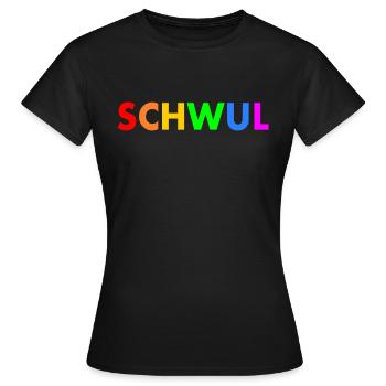 Schwul - Frauen T-Shirt - Schwarz - Vorne - AI Model Female 172 dark (172cm)