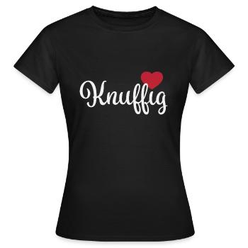 Knuffig - Frauen T-Shirt - Schwarz - Vorne - AI Model Female 172 dark (172cm)