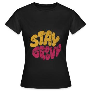 Stay Groovy - Women's T-Shirt - black - Front - AI Model Female 172 dark (172cm)