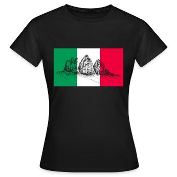 Trois Pics, Dolomites, - T-shirt Femme - noir - Devant - AI Model Female 172 dark (172cm)