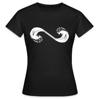 Doppelwelle - Unendlichkeit - Frauen T-Shirt - Schwarz - Vorne - AI Model Female 172 dark (172cm)