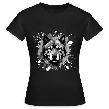 Tête de chien Akita - T-shirt Femme - noir - Devant - AI Model Female 172 dark (172cm)