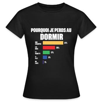 Badeanzug Schlaf Ich kann nicht schlafen - Frauen T-Shirt - Schwarz - Vorne - AI Model Female 172 dark (172cm)