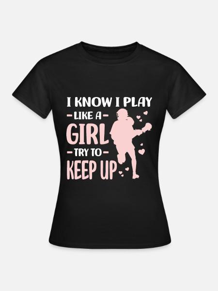 Lacrosse Spieler - Frauen T-Shirt - Schwarz
